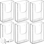 MaxGear Acrylic Brochure Holder Wall Mount, 4 Inch Wide, 6 Pack by MaxGear