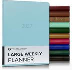 Gallery Leather Large Weekly Planner 2026-2027 Caribbean Aqua by GalleryLeather