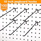 Shimeyao 100 Pcs Peg Board Hooks Stainless Steel Pegs,10 Inch,Black - Image 6