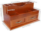 Desktop Organizer with 2 Drawers and 12 Compartments,Wooden Desk Drawers,Desk Countertop Organizers - Image 2