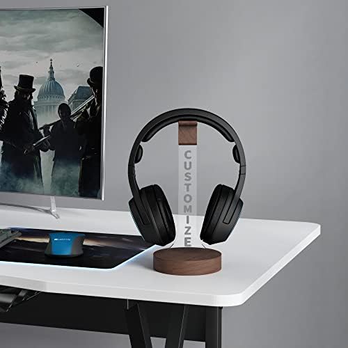 YuanDian Headphone Stand, Personalized Light up Wood Headset Holder for Desk, Gaming Headset Wood Holder RGB with 7 Color Lights for Game Room Decor, Cool Gamer Gifts for Men Boyfriend - Image 5