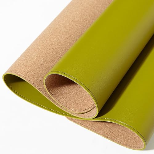 Double-Sided Desk Mat Pad, Eco Cork Writing Protector Pad, Large Leather Mouse Mat, Waterproof Desk Blotter for Office Home(Green,90x45cm) by Unknown