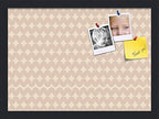 PinPix 18x13 inch Cork Bulletin Board. This Decorative Framed Pin Board Comes with Diamond Pattern in Light Pink and Cream Design and Satin Black. Ideal for Home, Office Decor or School (PinPix-294) by PinPixBulletinBoards