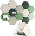 Fluxynara 12-Pack Hexagon Felt Bulletin Board Tiles, Sagewood by FLUXYNARA
