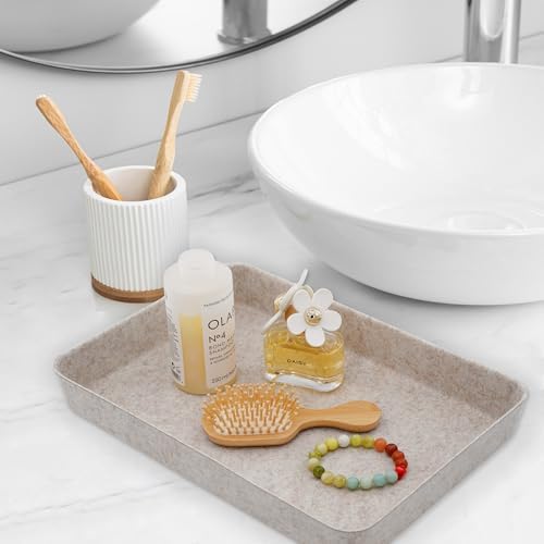 Welaxy 2pc Letter Size Felt File Folder Holder Oatmeal Document Paper Tray - Image 2