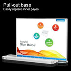 BlueValley 12 Pack Acrylic Sign Holder 8.5 x 11 Inch Horizontal - Clear Display Plastic Table Menu Signs Stand, Double Sided Flyer Holder Standing for Picture Paper Frame Holder Stand Home Office Retail Show Fair - Image 5