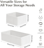 DIMJ Drawer Organizers Clothes, Set of 12 Dresser Organizer Bins, Fabric Closet Organizers and Storage, Shallow Drawer Dividers for Nursery, Clothing, Baby Clothes, Socks, Underwears, Tie (White) - Image 2