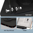 Acrylic Book Stand for Reading Hands Free - Adjustable 360° Rotating Cookbook Holder with Elastic Page Clips & Foldable Base, Multi-Angle Desktop Display Stand for Recipes, Laptops, Tablets, Bibles - Image 5