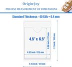 Origin-Joy 35 PCS Self Adhesive Index Card Pockets with Top Open, Clear Plastic Label Holder for Cards of Note, Library and Business, Adhesive Label Pockets & Card Holder (4.5 x 6.5 inch) - Image 2