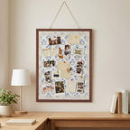 Leinuosen 17" x 23" Cork Bulletin Board, Blue Flower, Wood Frame - Image 4