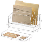 SANRUI Clear Desk Organizer Holder with Drawers, Acrylic File Mail Sorter - Image 2