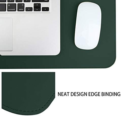 Desk Mat, Waterproof Desk Pad Protector, Eco-Friendly Natural Cork & Leather Double-Sided Office Desk Mat Mouse Pad, Smooth Surface Soft Desk Writing Mat for Office Home Work Game (Green, 35x18Inch) - Image 3