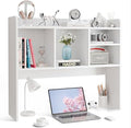 SUPER DEAL Desktop Bookshelf, Countertop Storage Hutch with 4 Shelves for Computer Desk, 2-Tier Display Rack, Multipurpose Wood Desk Hutch Storage Organizer for Home Office Dorm, White by Superdeal
