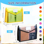 Zhanmai 18 Pcs Plastic Expanding File Folder for A4/b4 Size Documents - Image 2