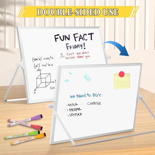 Double-Sided Magnetic White Board with Stand, 18" x 14" - Image 4