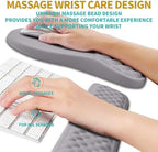 Hokafenle 2 In 1 Ergonomic Mouse Pad Wrist Support & Wrist Rest For Computer Keyboard Set, with Relieve Carpal Tunnel Pain Massage Bulge and Full Memory Gel Design (2In1 Set,Neutral Gray Light Purple) - Image 4