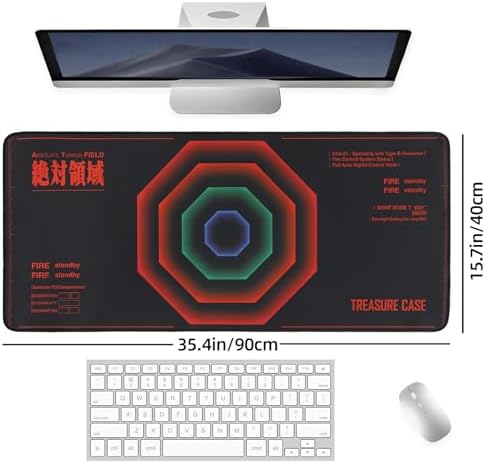 Mouse pad - Evangelion-Inspired AT Field Core Design, Large 35.4"x15.7", Octagonal Sci-Fi Graphics - Image 3