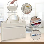 Tamfile Accordion File Organizer, Fireproof Expanding File Folder, Beige - Image 4