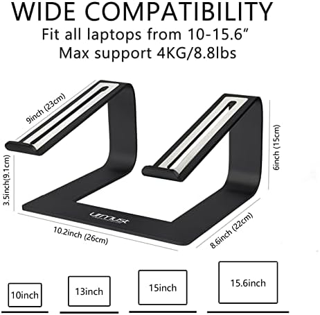 Urmust Laptop Stand for Desk, Black, Up to 15.6" Laptop - Image 5