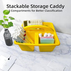 6 Pack Classroom Caddy with Handle, Plastic Storage Caddy Organizer with 3 Compartments, Desk Caddies Portable Storage Bin for Pencil, Crayon, Marker, Home, Office, Classroom Supply, Rainbow Colors - Image 3