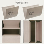 Decorative File Organizer Box Set of 2 - Collapsible Linen Filing Cabinets - Image 5