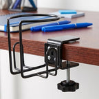 NOLITOY Desk Cup Holder Clamp on Mount with Anti Spill Design, 2-in-1 Under Desk Headphone Hanger and Coffee Mug Stand, Iron Material with Space-Saving Vertical Structure, Secure Clamp - Image 7