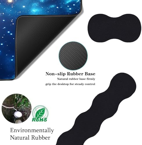 Keyboard Wrist Rest+Mouse Wrist Pad+Desk Pad Set,Memory Foam Ergonomic Easy Typing Pain Relief for Computer Laptop Office Home - Starry Sky Mandala - Image 5