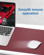 Leather Desk Pad Protector, Mouse Pad, Office Desk Mat, Non-Slip PU Leather Desk Blotter, Large Desk Mat, Waterproof Keyboard Mat for Office/Home/Decor (Burgundy Red, 55" x 17") - Image 5