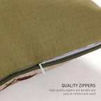 ISAENNE Elegant French Linen Throw Pillow Cover,Set of 2,18"x18"-Estonia C - Image 5