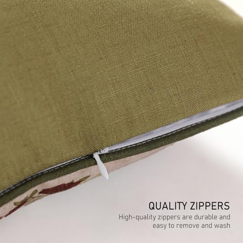 ISAENNE Elegant French Linen Throw Pillow Cover,Set of 2,18"x18"-Estonia C - Image 5