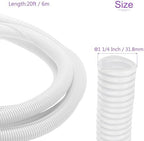 DMiotech 20ft Wire Loom Split Tubing 1 1/4 Inch(31.8mm) ID White - Image 3