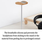 Headphone Stand/Desktop Headset Holder–Crafted from Solid Wood and Aluminum Alloy,supports up to 10kg,suitable for Recording Studios and Various Desktop Setups(Silver) - Image 5