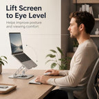 Laptop Stand with 360° Rotating Heavy Base, Foldable Adjustable - Image 2