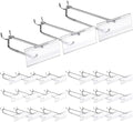 Thyle 30 Pcs Metal Scan Hook with Label Holder for 1/8" to 1/4" Pegboard, Peg Board Hooks with Price Tag, Pegboard Wall Accessories for Home Garage Retail Display Supplies (4,6,8 Inch) by Thyle