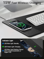 Wireless Charging Mouse Pad, 31.5"x11.8" Large Desk Mat, Smooth Glide - Image 3