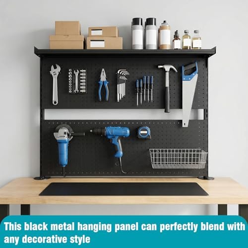 Desk Pegboard, 40 X 34 Inch Desk Pegboard System Monitor Stands Computer Accessories Clamp On Desk Organizer for Office Gaming Desk Workbench - Image 7