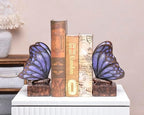 Vintage Purple Butterfly Bookends,Resin Book Ends for Shelves,Heavy Duty Decorative Bookends,Creative Book Stopper Holder Decor for Desk Home Office,Shelf Decoration,Gifts for Mother's Day - Image 6
