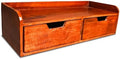 Wooden Desk Organizer with 2 Drawers – Handcrafted Solid Wood Storage Box for Office, Home & Study – Rustic Desktop Organizer for Files, Accessories & Stationery (STYLE 1, BROWN) by HOMORA