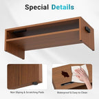 BONTEC Wood Monitor Stand Riser, 2-Tier Desktop Organizer - Image 7