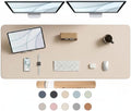 Large Desk Pad Non-Slip Desk Mat Protector for Keyboard Mouse Waterproof Vegan Leather Surface Faux Leather Laptop Mat Smooth Mouse Pad Premium Gift Tube Warm Beige 55" x 23" by Promattoo