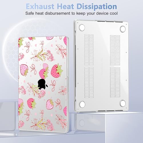 May Chen for 2026 MacBook Pro 14-inch M5 M4 M3 M2 M1 Pro/Max Chip, Release 2026 2025-2021, Model A3427 A3426 A3434 A3112 A3401 A3185, Plastic Hard Shell with Keyboard Cover, Strawberry Bow - Image 5