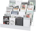 Queekay 6 Tier Wire Countertop Rack Comic Book Rack Wide Tabletop Display Magazine for Book Brochure Literature Greeting Card Shelf Holder Stand (White) by Queekay