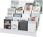Queekay 6 Tier Wire Countertop Rack Comic Book Rack Wide Tabletop Display Magazine for Book Brochure Literature Greeting Card Shelf Holder Stand (White) by Queekay