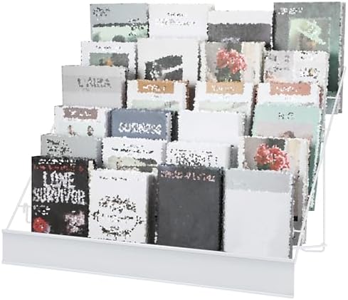 Queekay 6 Tier Wire Countertop Rack Comic Book Rack Wide Tabletop Display Magazine for Book Brochure Literature Greeting Card Shelf Holder Stand (White) by Queekay