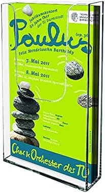 M&T Displays Clear Acrylic Wall Mount Brochure Holder 4x6 Inch 1 Tier 1 Pockets Desktop or Wall Mounting Literature Rack Pamphlet Leaflet Flyer Card Display Stand Desk Organizer by MTDisplays