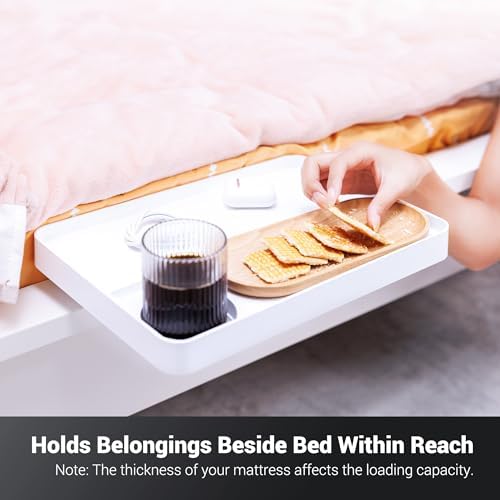 KIWIFOTOS Raised Bedside Shelf for Bed Tray Table Under Mattress - Image 5