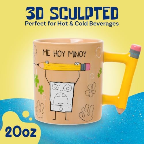 Silver Buffalo Spongebob Squarepants Doodle, 3D Sculpted Handle Mug, 20oz - Image 2