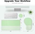 Ospelelf Ergonomic Mouse Pad and Keyboard Stand Wrist Rest Set, Memory Foam Comfort, Pain Relief for Typing, Office Desk Accessories, Green - Image 6