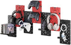 PEGZONE Controller and Headphone Holder Wall Mount, 7pcs, Black & Red by Pegzone