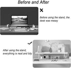 Clamp On Desk Organizer Shelf White Floating Desk Storage Extension - Image 5